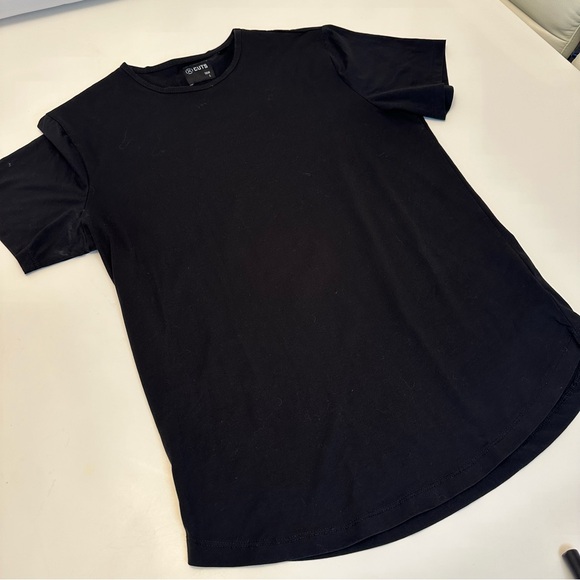 Cuts Shirt Mens Large Black Pyca Pro Elongated Athletic Short Sleeve Tee - Picture 3 of 8